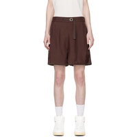 질샌더 Jil Sander Burgundy & Brown Oversized Reversible Shorts 241249M193000