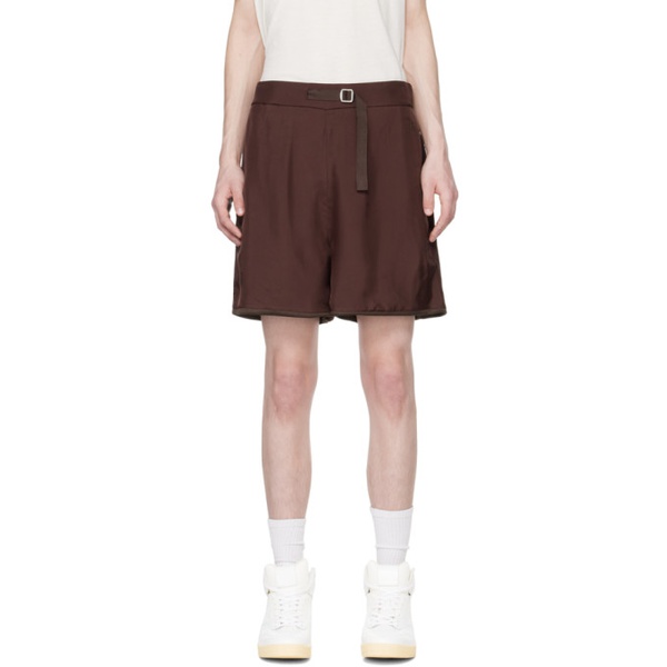 질샌더 질샌더 Jil Sander Burgundy & Brown Oversized Reversible Shorts 241249M193000