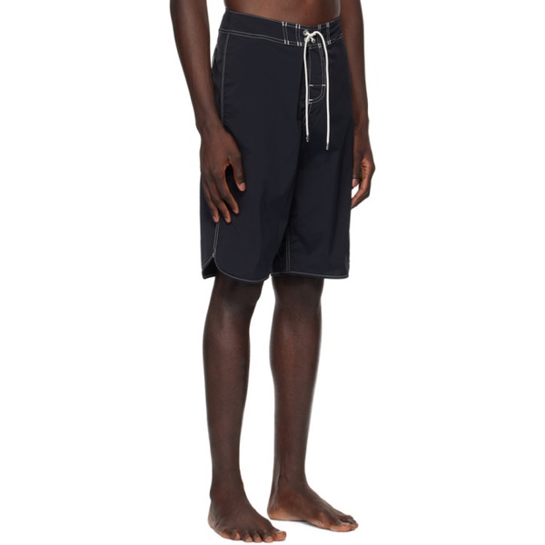 질샌더 질샌더 Jil Sander Black Contrast Stitch Swim Shorts 241249M208004