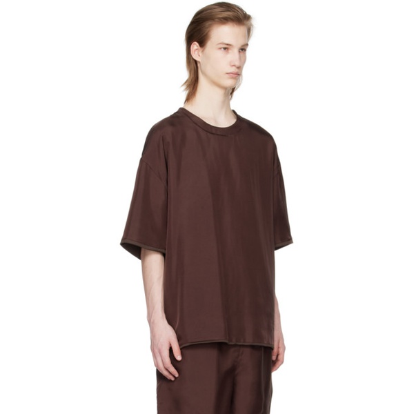 질샌더 질샌더 Jil Sander Burgundy & Brown Reversible T-Shirt 241249M213003