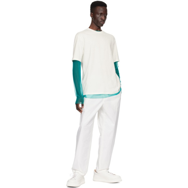 질샌더 질샌더 Jil Sander 오프화이트 Off-White & Blue Layered Long Sleeve T-Shirt 241249M213007