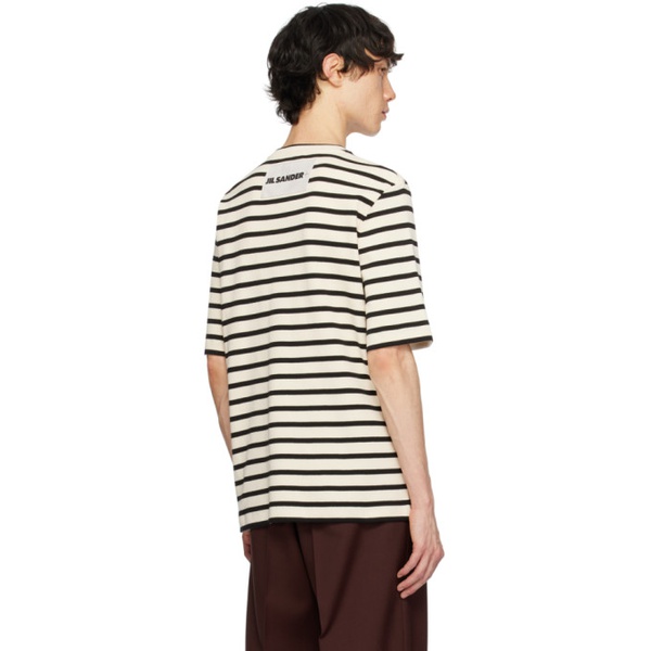 질샌더 질샌더 Jil Sander Beige & Navy Multistripe T-Shirt 241249M213025