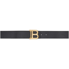 발망 Balmain Black B Leather Belt 241251F001002