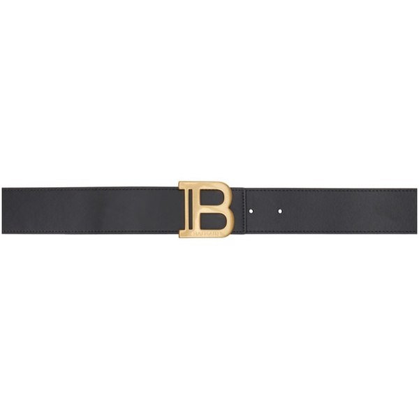 발망 발망 Balmain Black B Leather Belt 241251F001002