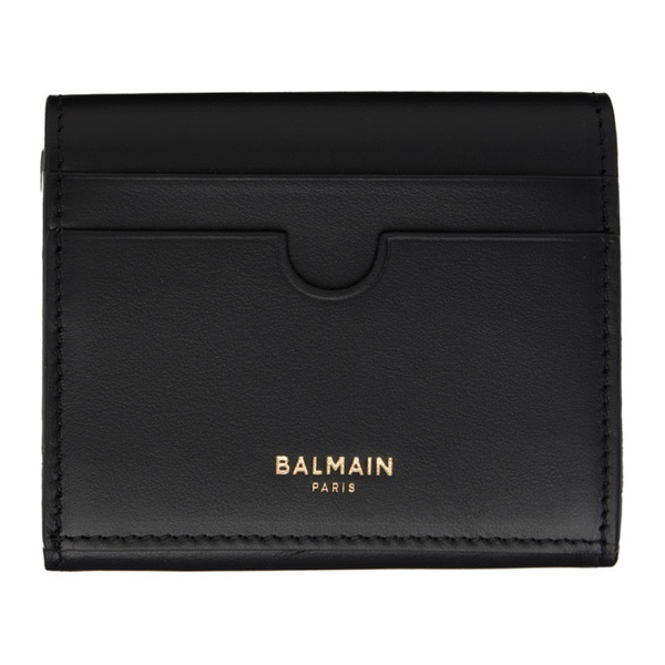 발망 발망 Balmain Black B-Buzz Leather Wallet 241251F040001
