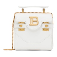 발망 Balmain White B-Buzz Mini Bag 241251F048032