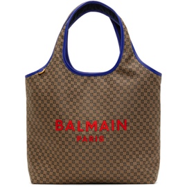 발망 Balmain Brown Monogram Grocery Bag 241251F049000