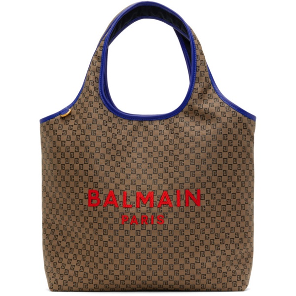 발망 발망 Balmain Brown Monogram Grocery Bag 241251F049000