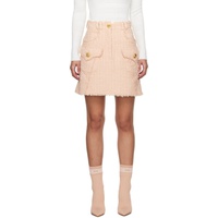 발망 Balmain Pink Flap Pocket Miniskirt 241251F090002
