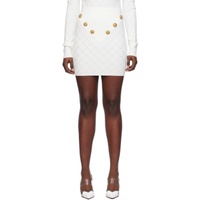 발망 Balmain White High-Rise Miniskirt 241251F090007