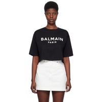 발망 Balmain Black Printed T-Shirt 241251F110006