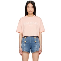 발망 Balmain Pink Vintage T-Shirt 241251F110025