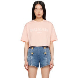 발망 Balmain Pink Vintage T-Shirt 241251F110025