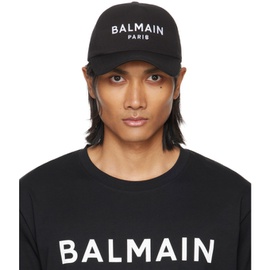 발망 Balmain Black Embroidered Cap 241251M139007