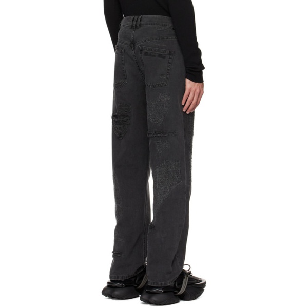 발망 발망 Balmain Black Distressed Jeans 241251M186005
