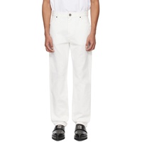 발망 Balmain White Straight-Leg Jeans 241251M186008