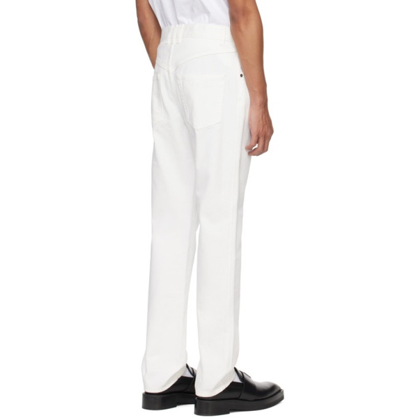 발망 발망 Balmain White Straight-Leg Jeans 241251M186008