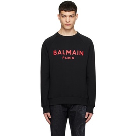 발망 Balmain Black Paris Print Sweatshirt 241251M204024
