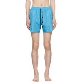 발망 Balmain Blue Printed Swim Shorts 241251M208005