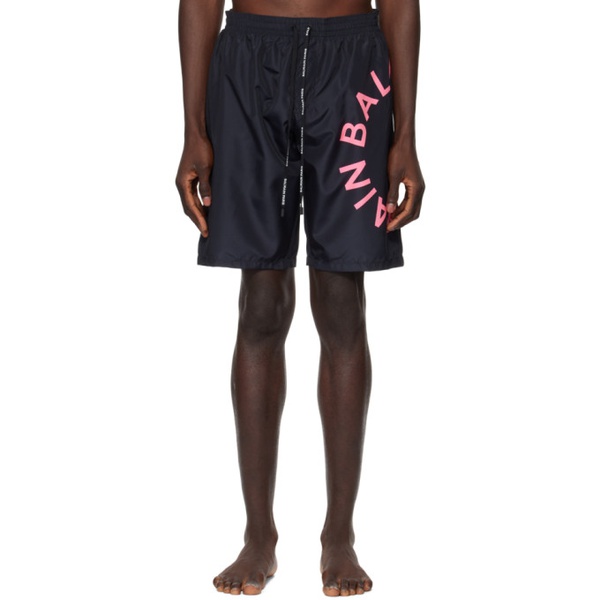 발망 발망 Balmain Black Printed Swim Shorts 241251M208010