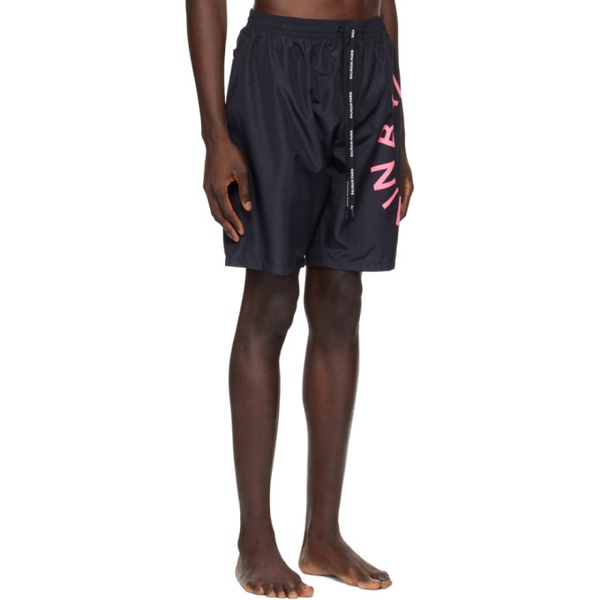 발망 발망 Balmain Black Printed Swim Shorts 241251M208010