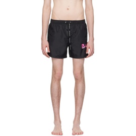 발망 Balmain Black Printed Swim Shorts 241251M208014
