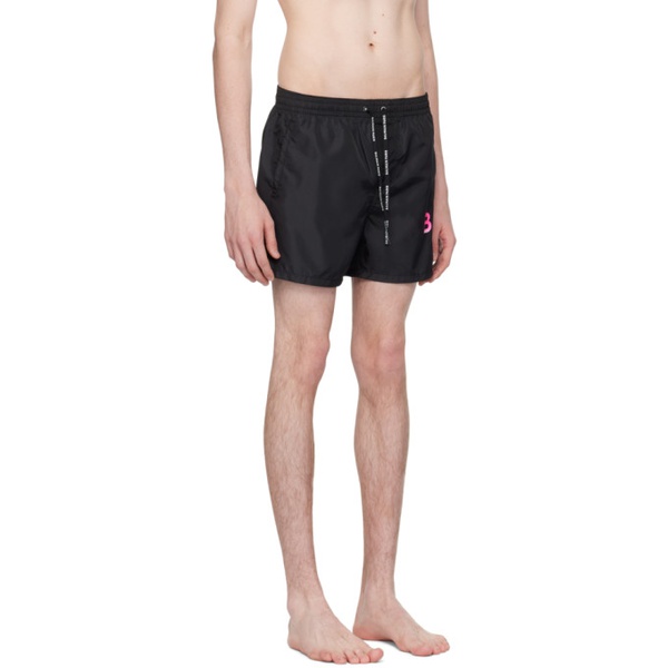 발망 발망 Balmain Black Printed Swim Shorts 241251M208014