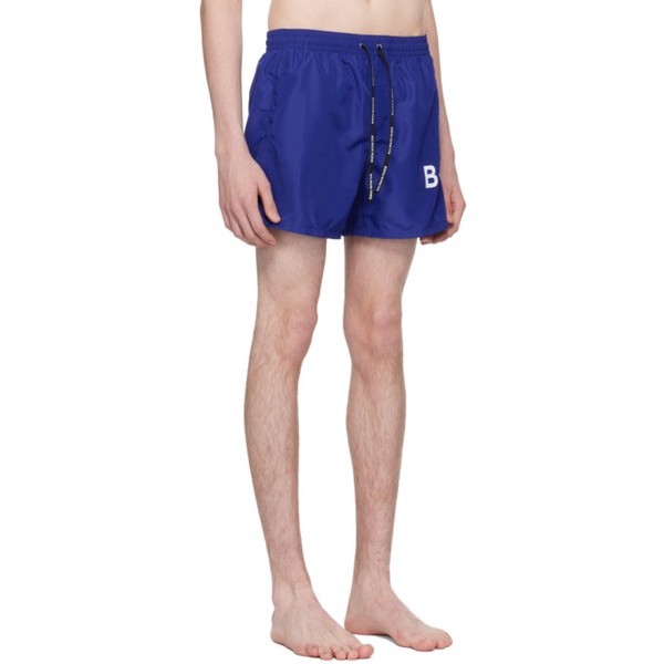 발망 발망 Balmain Blue Printed Swim Shorts 241251M208015