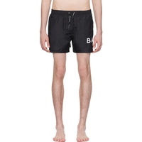 발망 Balmain Black Printed Swim Shorts 241251M208016