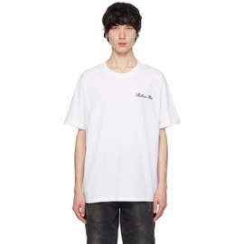 발망 Balmain White Embroidered T-Shirt 241251M213014