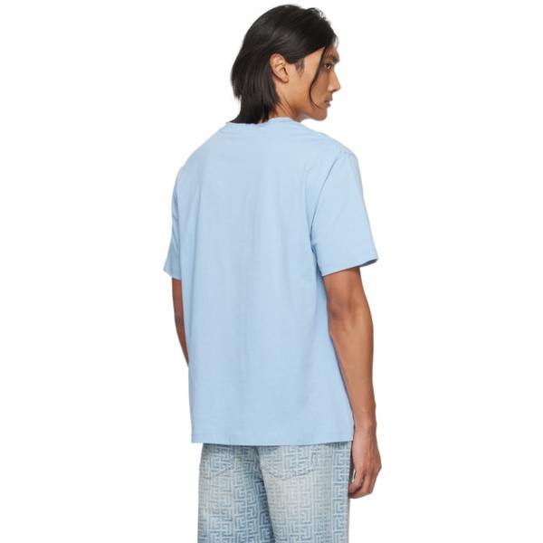 발망 발망 Balmain Blue Coin T-shirt 241251M213016