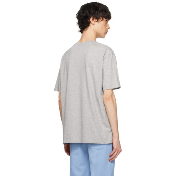 발망 발망 Balmain Gray Embroidered T-Shirt 241251M213022