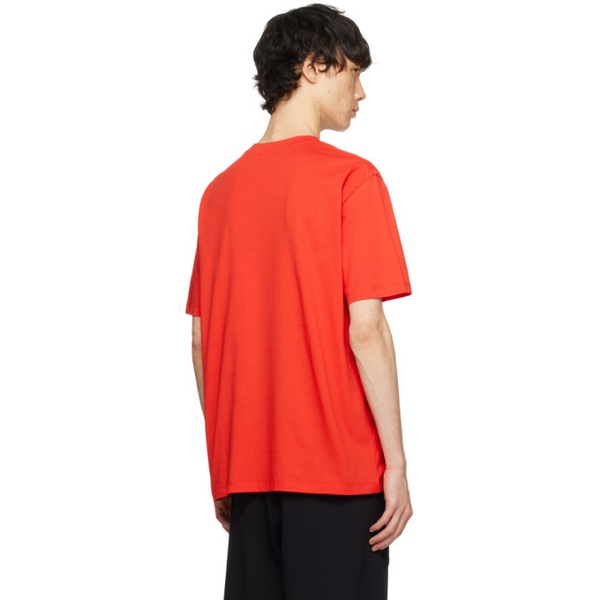 발망 발망 Balmain Red Embroidered T-Shirt 241251M213024