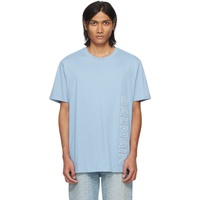 발망 Balmain Blue Embossed T-Shirt 241251M213028