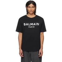 발망 Balmain Black Printed T-Shirt 241251M213034