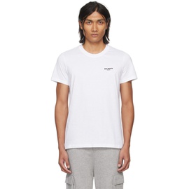 발망 Balmain White Flocked T-Shirt 241251M213037
