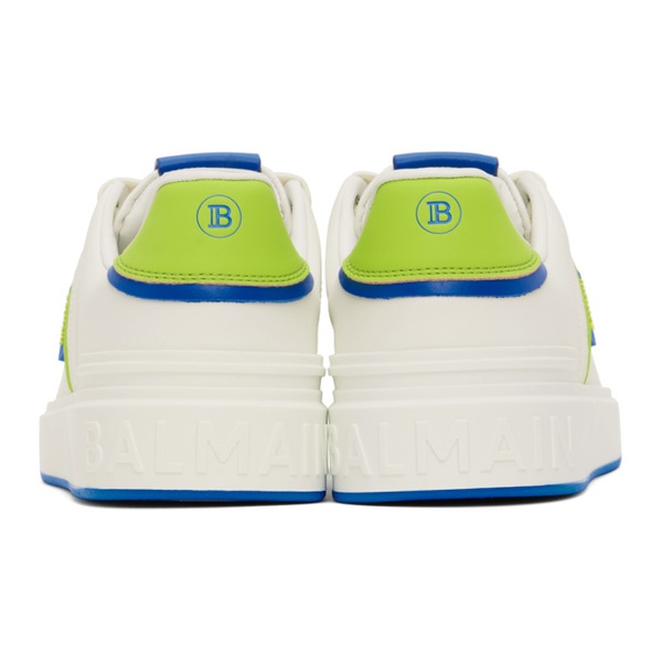 발망 발망 Balmain White B-Court Smooth Leather Sneakers 241251M237009