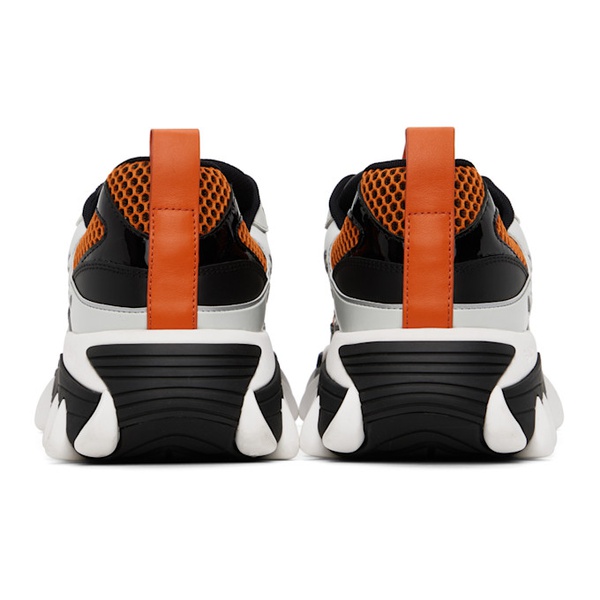 발망 발망 Balmain Orange & White B-East PB Sneakers 241251M237019