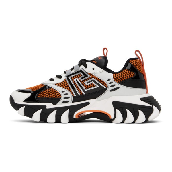 발망 발망 Balmain Orange & White B-East PB Sneakers 241251M237019