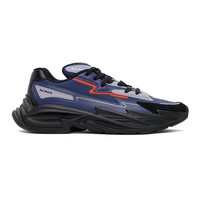 발망 Balmain Black & Blue Run-Row Leather Sneakers 241251M237047