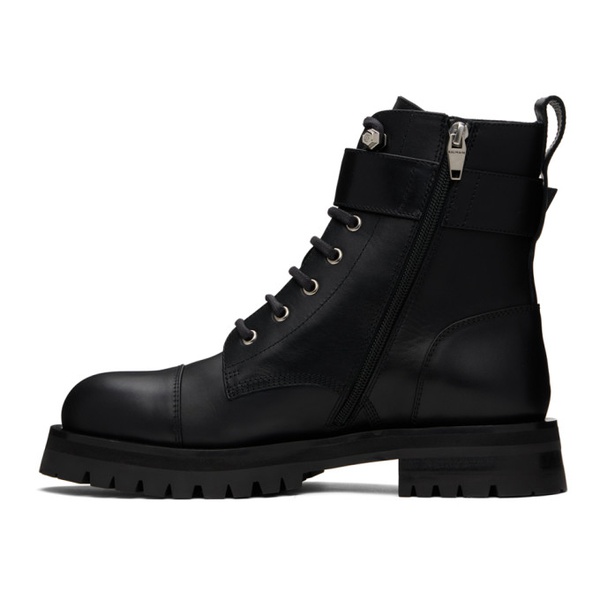 발망 발망 Balmain Black Charlie Leather Ranger Boots 241251M255000