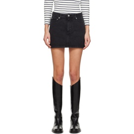 아페쎄 A.P.C. Black Faded Denim Miniskirt 241252F090003