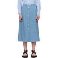 아페쎄 A.P.C. Blue Deauville Denim Midi Skirt 241252F092001
