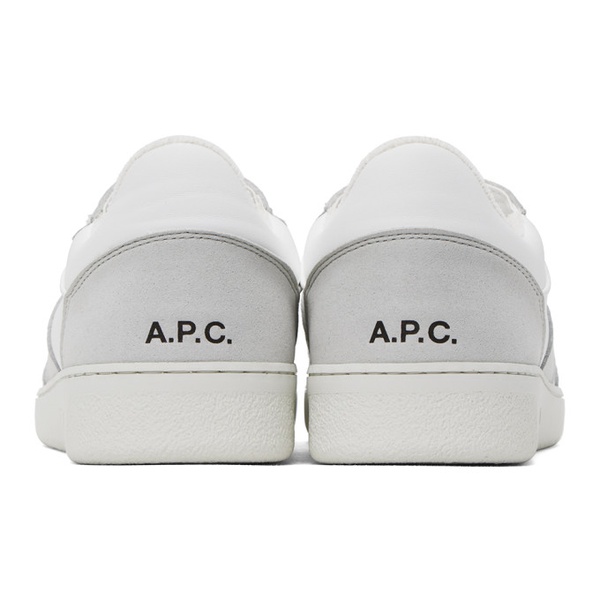  아페쎄 A.P.C. White & Gray Plain Sneakers 241252F128002