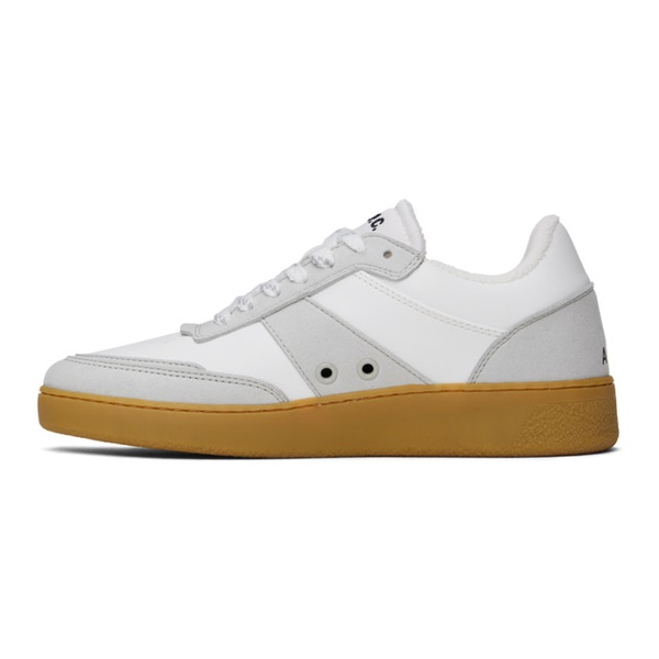  아페쎄 A.P.C. White & Gray Plain Sneakers 241252F128003