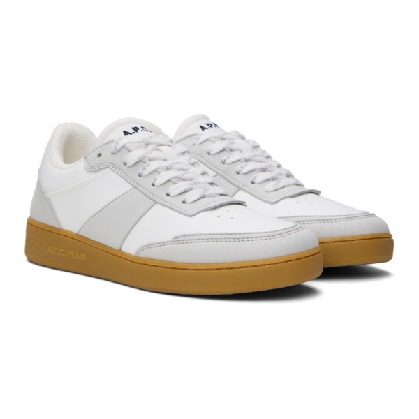  아페쎄 A.P.C. White & Gray Plain Sneakers 241252F128003