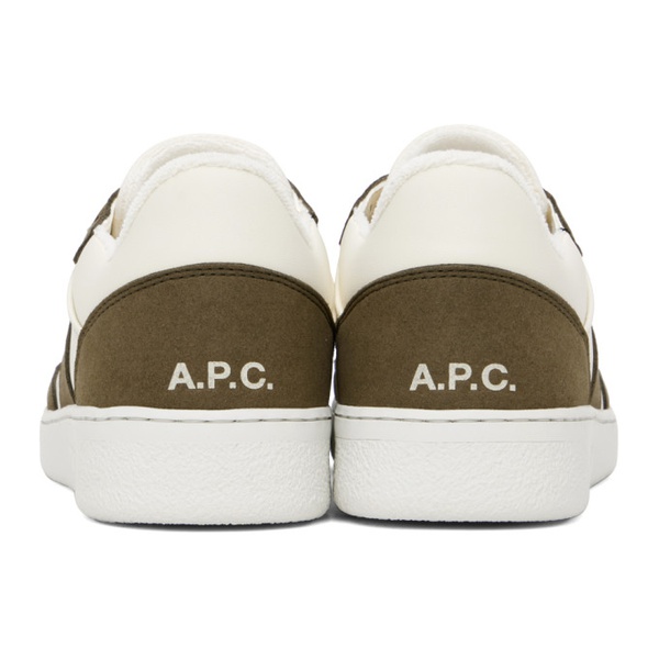  아페쎄 A.P.C. 오프화이트 Off-White & Khaki Plain Sneakers 241252F128010