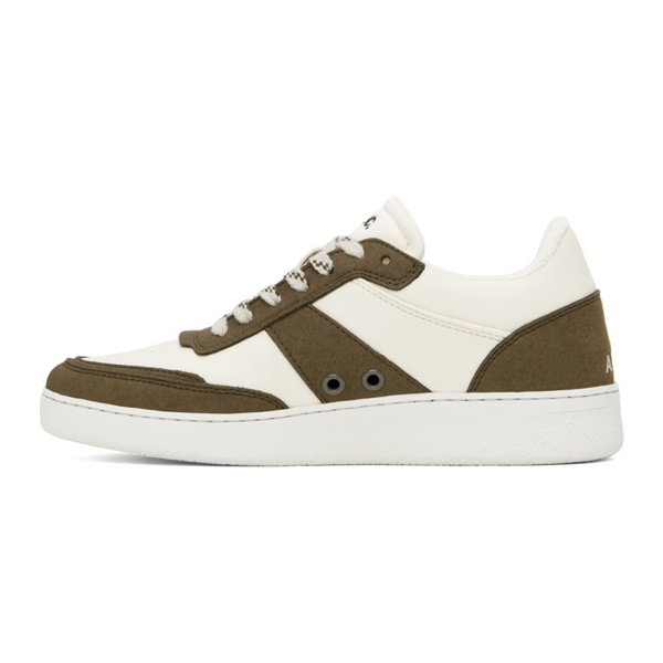  아페쎄 A.P.C. 오프화이트 Off-White & Khaki Plain Sneakers 241252F128010