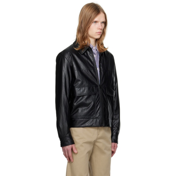  아페쎄 A.P.C. Black Bob Faux-Leather Jacket 241252M180001