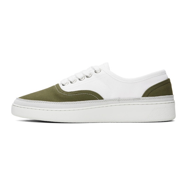  아페쎄 A.P.C. White & Khaki Plain Simple Sneakers 241252M237002